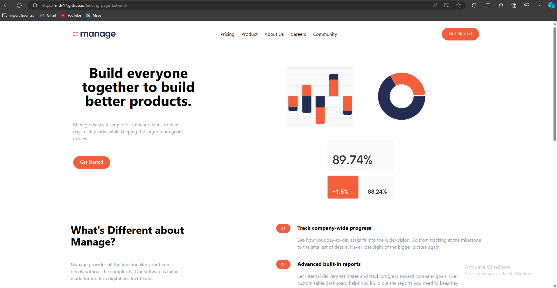 Manage Landing Page